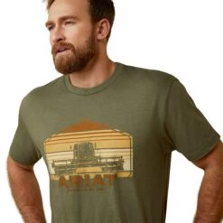 Ariat® Men's Combine Military Heather Green T-Shirt 10045277 -Ariat Style S23 MNS WEST 10045277 detail01