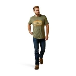 Ariat® Men's Combine Military Heather Green T-Shirt 10045277 -Ariat Style S23 MNS WEST 10045277 full
