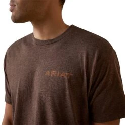 Ariat® Men's Shield Stitch Brown Heather T-Shirt 10045288 -Ariat Style S23 MNS WEST 10045288 detail01