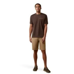 Ariat® Men's Shield Stitch Brown Heather T-Shirt 10045288 -Ariat Style S23 MNS WEST 10045288 full