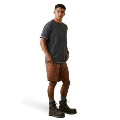 Ariat® Men's Rebar DuraStretch™ Made Tough Rust Brown Shorts 10043171 -Ariat Style S23 MNS WORK 10043171 full