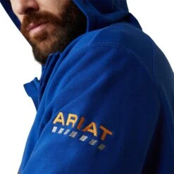 Ariat® Men's Rebar Workman Full Zip Royal Blue Hoodie 10043479 -Ariat Style S23 MNS WORK 10043479 detail02