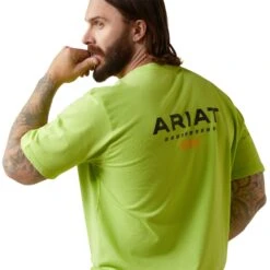 Ariat® Men's Rebar Cotton Strong™ Graphic Lime & Black T-Shirt 10043487 -Ariat Style S23 MNS WORK 10043487 detail02