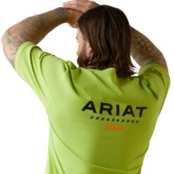 Ariat® Men's Rebar Cotton Strong™ Graphic Lime & Black T-Shirt 10043487 -Ariat Style S23 MNS WORK 10043487 detail03