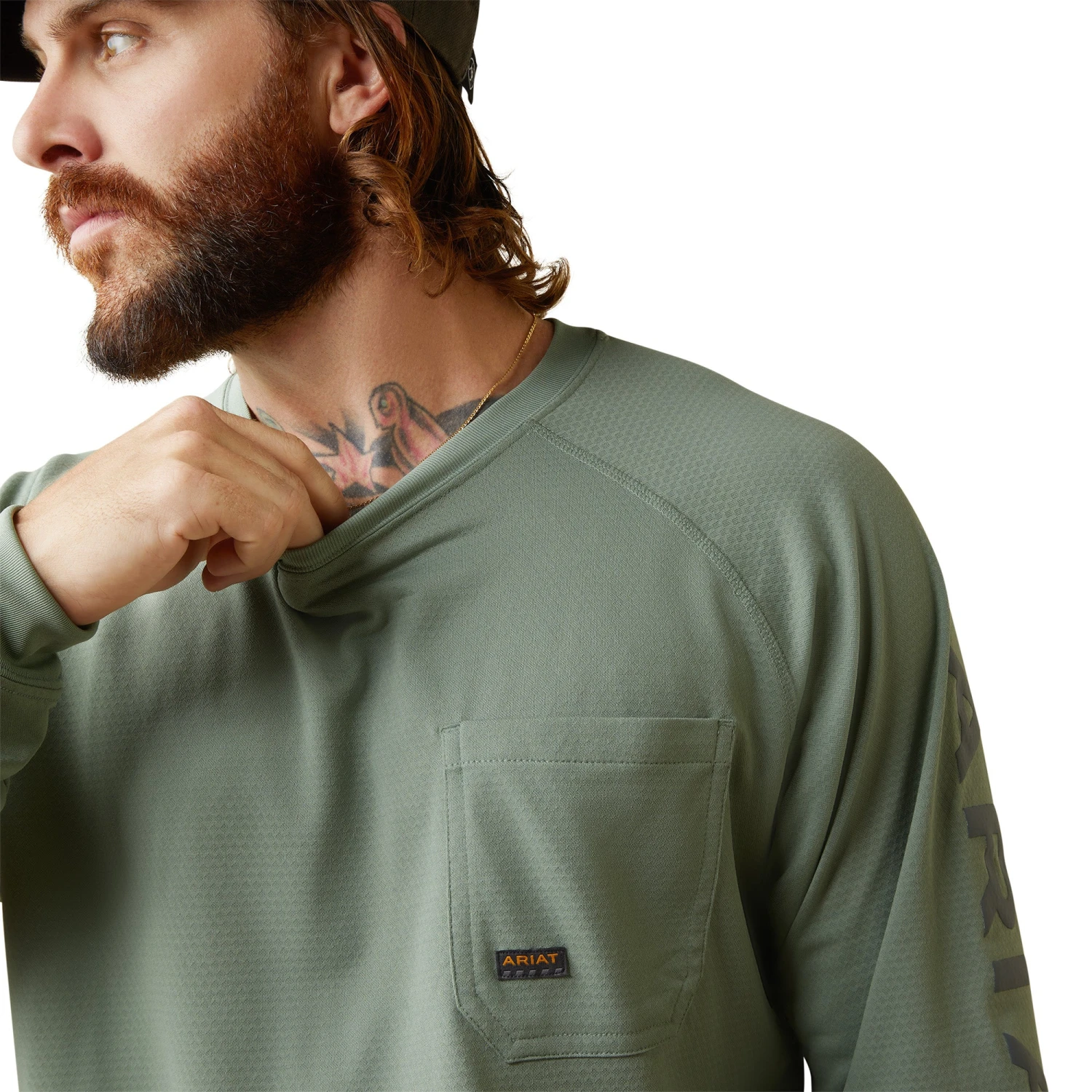 Ariat® Men's Rebar Heat Fighter Lily Pad Green T-Shirt 10043541 4 Ariat® Men's Rebar Heat Fighter Lily Pad Green T-Shirt 10043541 - Image 4