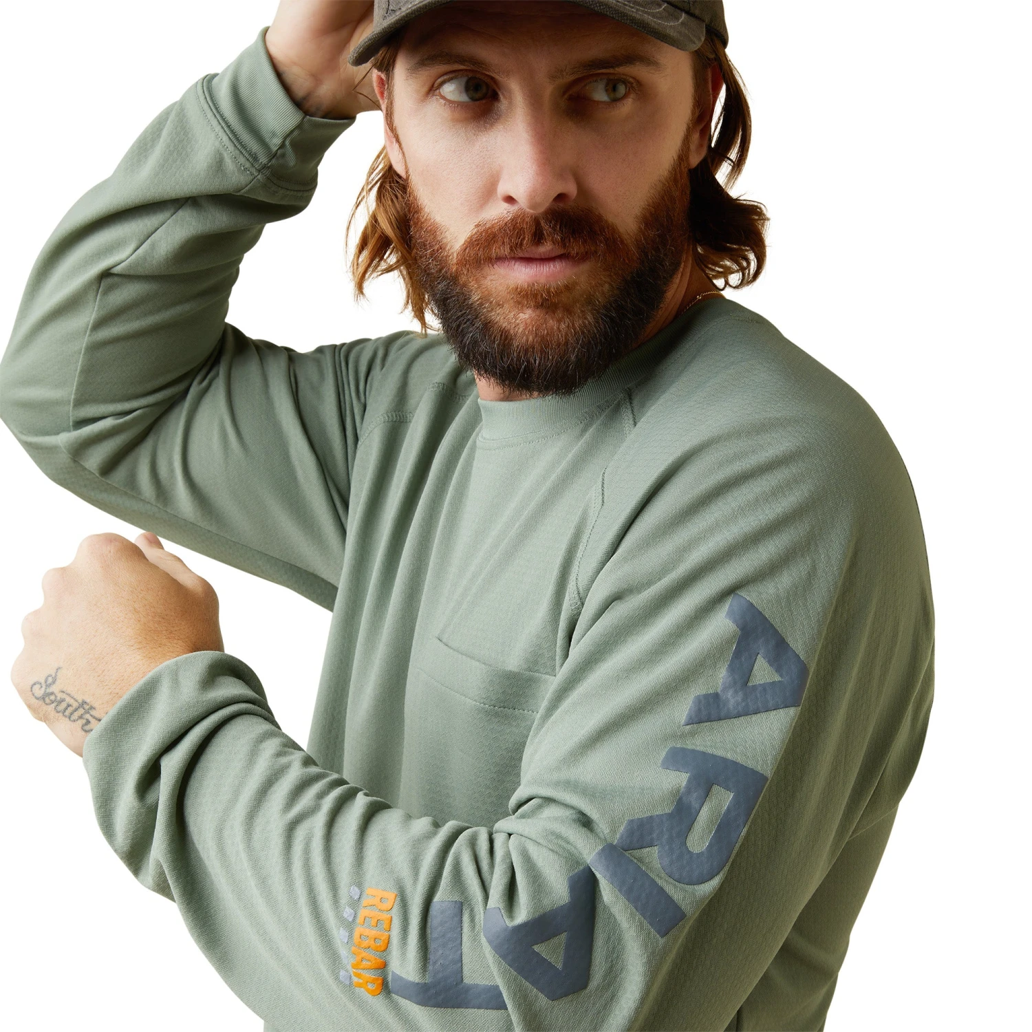 Ariat® Men's Rebar Heat Fighter Lily Pad Green T-Shirt 10043541 5 Ariat® Men's Rebar Heat Fighter Lily Pad Green T-Shirt 10043541 - Image 5