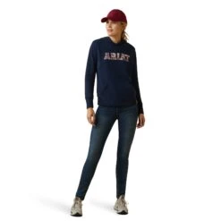 Ariat® Ladies 3D Logo 2.0 Navy & Red Hoodie 10043320 -Ariat Style S23 WMS ENGL 10043320 full