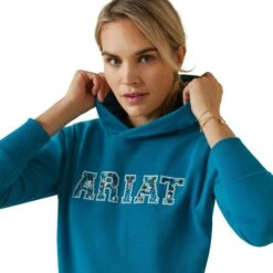Ariat® Ladies 3D Logo 2.0 Mosaic Blue Hoodie 10043321 -Ariat Style S23 WMS ENGL 10043321 detail01