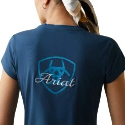 Ariat® Ladies Logo Script Deep Petroleum T-Shirt 10043442 -Ariat Style S23 WMS ENGL 10043442 detail02