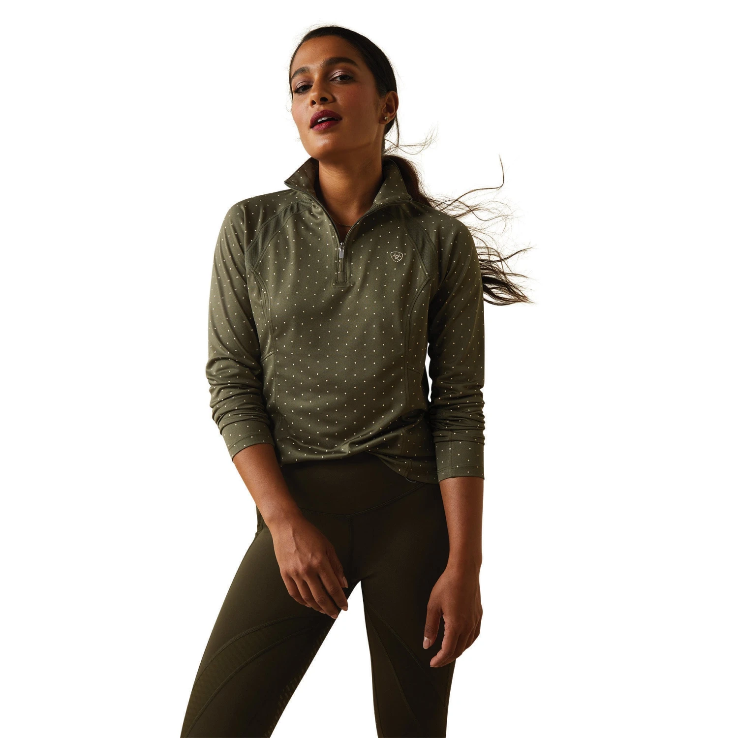 Ariat® Ladies Sunstopper 2.0 1/4 Zip Beetle Dot Baselayer 10043592 1 Ariat® Ladies Sunstopper 2.0 1/4 Zip Beetle Dot Baselayer 10043592