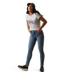 Ariat® Ladies Harmony Heather Grey T-Shirt 10043756 -Ariat Style S23 WMS ENGL 10043756 full