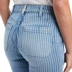 Ariat Ladies Laser Stripe Slim Light Wash Trouser Denim Jeans 10042601 -Ariat Style S23 WMS WEST 10042601 detail02