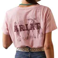 Ariat® Ladies R.E.A.L­™ Grazin Graphic Coral Blush T-Shirt 10043410 -Ariat Style S23 WMS WEST 10043410 detail01
