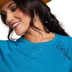 Ariat® Ladies R.E.A.L™ Ropey Shield Mosaic Blue T-Shirt 10043411 -Ariat Style S23 WMS WEST 10043411 detail01 1