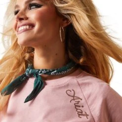 Ariat® Ladies R.E.A.L™ Ropey Shield Coral Blush Pink T-Shirt 10043412 -Ariat Style S23 WMS WEST 10043412 detail02