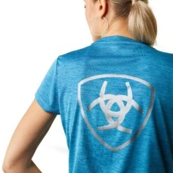 Ariat® Ladies Laguna Logo Baselayer Peacock Blue T-Shirt 10043432 9 Ariat® Ladies Laguna Logo Baselayer Peacock Blue T-Shirt 10043432 -Ariat Style S23 WMS WEST 10043432 detail02