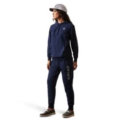 Ariat® Ladies R.E.A.L Navy Eclipse Logo Pullover Hoodie 10043446 6 Ariat® Ladies R.E.A.L Navy Eclipse Logo Pullover Hoodie 10043446 -Ariat Style S23 WMS WEST 10043446 full