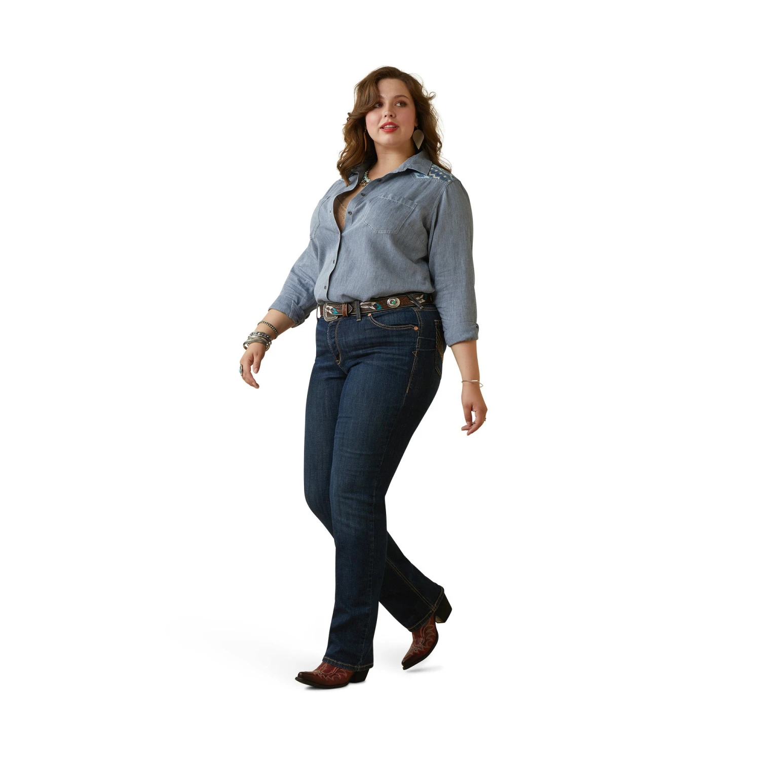 Ariat® Ladies R.E.A.L Billie Jean Embroidered Chambray Shirt 10043451 6 Ariat® Ladies R.E.A.L Billie Jean Embroidered Chambray Shirt 10043451 - Image 6