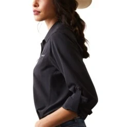 Ariat® Ladies VentTEK™ Stretch Black Button Down Shirt 10043494 -Ariat Style S23 WMS WEST 10043494 detail02