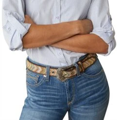 Ariat® Ladies VenTEK™ Stretch Classic Blue Stripe Button Down Shirt 10043496 -Ariat Style S23 WMS WEST 10043496 detail01