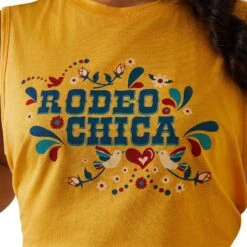 Ariat® Ladies Rodeo Chica Yolk Yellow Tank Top 10043671 9 Ariat® Ladies Rodeo Chica Yolk Yellow Tank Top 10043671 -Ariat Style S23 WMS WEST 10043671 detail01
