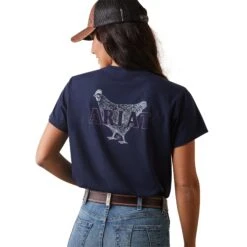 Ariat® Ladies R.E.A.L Mama Hen Navy Eclipse T-Shirt 10043758 -Ariat Style S23 WMS WEST 10043758 back