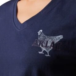 Ariat® Ladies R.E.A.L Mama Hen Navy Eclipse T-Shirt 10043758 -Ariat Style S23 WMS WEST 10043758 detail01