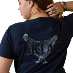 Ariat® Ladies R.E.A.L Mama Hen Navy Eclipse T-Shirt 10043758 -Ariat Style S23 WMS WEST 10043758 detail03 plus