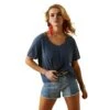 Ariat® Ladies Flowy Francesca Deep Petroleum Blue T-Shirt 10043882