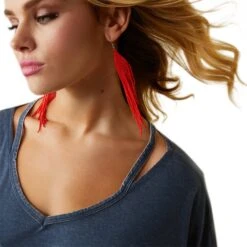 Ariat® Ladies Flowy Francesca Deep Petroleum Blue T-Shirt 10043882 -Ariat Style S23 WMS WEST 10043882 detail06