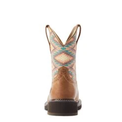 Ariat® Ladies Fatbaby® Heritage Farrah Aztec Print Tan Boots 10044438 -Ariat Style S23 WMS WEST 10044438 heel