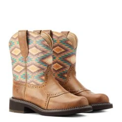 Ariat® Ladies Fatbaby® Heritage Farrah Aztec Print Tan Boots 10044438 -Ariat Style S23 WMS WEST 10044438 pair