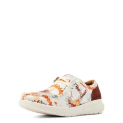 Ariat® Ladies Hilo Aloha Surfing Longhorn Print White Shoes 10044521 -Ariat Style S23 WMS WEST 10044521 3 4 front