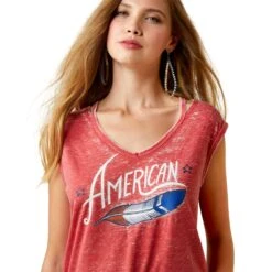 Ariat® Ladies All American Equestrian Red Tank Top 10045003 -Ariat Style S23 WMS WEST 10045003 detail01