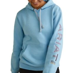 Ariat® Ladies Rebar Dutch Canal Blue Heather Graphic Hoodie 10043365 -Ariat Style S23 WMS WORK 10043365 detail01