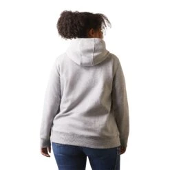 Ariat® Ladies Rebar Skill Set Heather Grey 1/2 Zip Hoodie 10043546 -Ariat Style S23 WMS WORK 10043546 back plus