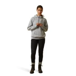 Ariat® Ladies Rebar Skill Set Heather Grey 1/2 Zip Hoodie 10043546 -Ariat Style S23 WMS WORK 10043546 full
