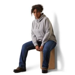 Ariat® Ladies Rebar Skill Set Heather Grey 1/2 Zip Hoodie 10043546 -Ariat Style S23 WMS WORK 10043546 full plus