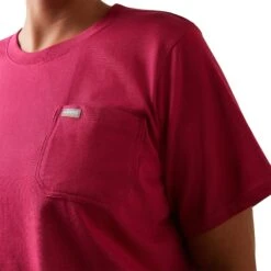 Ariat® Ladies Rebar Cotton Strong™ Cherries Jubilee Pink T-Shirt 10043562 -Ariat Style S23 WMS WORK 10043562 detail01 plus