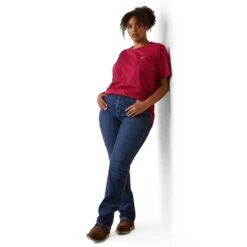 Ariat® Ladies Rebar Cotton Strong™ Cherries Jubilee Pink T-Shirt 10043562 -Ariat Style S23 WMS WORK 10043562 full plus