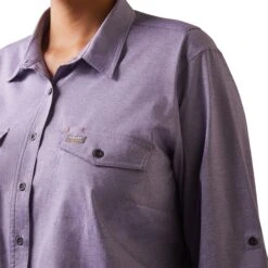 Ariat® Ladies Rebar Made Tough VentTEK DuraStretch™ Purple Shirt 10043563 -Ariat Style S23 WMS WORK 10043563 detail01 plus