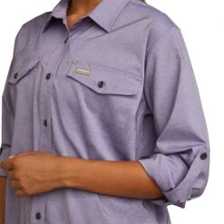 Ariat® Ladies Rebar Made Tough VentTEK DuraStretch™ Purple Shirt 10043563 -Ariat Style S23 WMS WORK 10043563 detail03