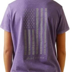 Ariat Ladies Rebar Cotton Reflective USA Flag Paisley Purple Graphic Tee 10043847 -Ariat Style S23 WMS WORK 10043847 detail03