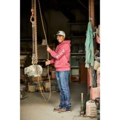 Ariat® Ladies Rebar Cherries Julibee Pink Heather Graphic Hoodie 10043364 -Ariat Style S23 WMS WORK Dutra Quarry LaCunha Shot 28 12720 RTL11