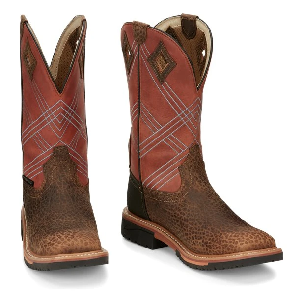 Justin® Men's Dalhart Orange Nano Square Toe Work Boots SE4218 6 Justin® Men's Dalhart Orange Nano Square Toe Work Boots SE4218 - Image 6