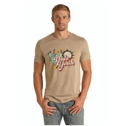 Rock & Roll Denim Men's "Dale Yeah" With Cactus Graphic T-Shirt P9-3363