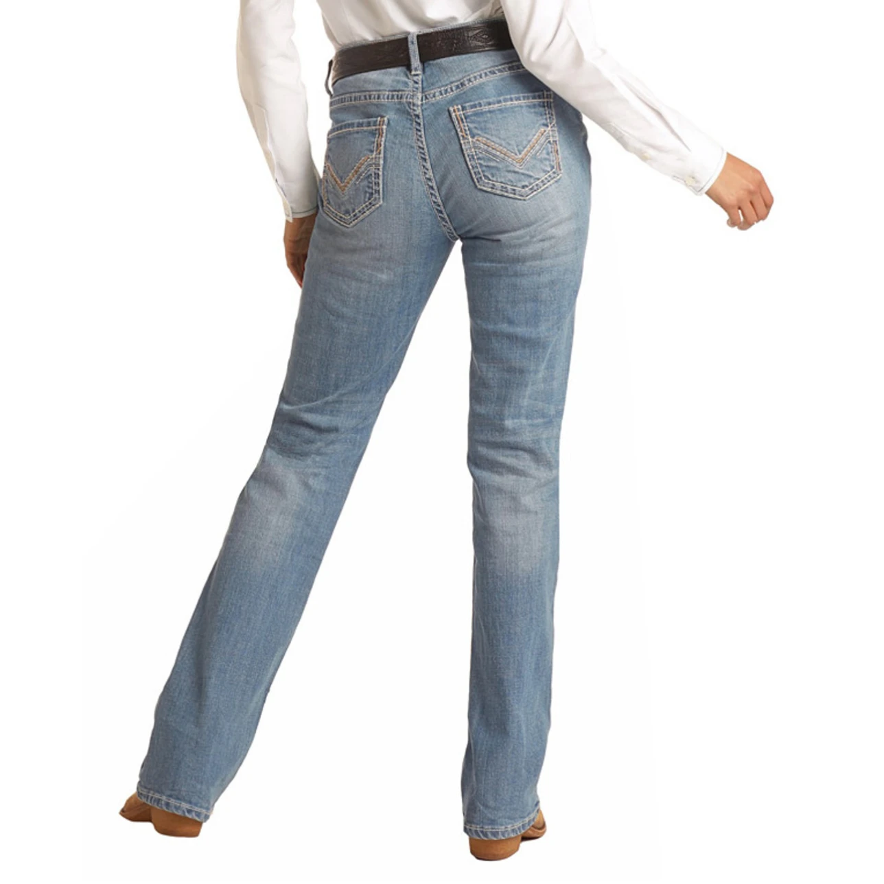 Rock & Roll Ladies Ivory Riding Boot Light Vintage Wash Jeans RRWD4RRZT5 1 Rock & Roll Ladies Ivory Riding Boot Light Vintage Wash Jeans RRWD4RRZT5