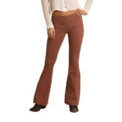 Rock & Roll Cowgirl Ladies Denim Dusty Rose Bargain Bell Jean W1P6156 -Ariat Style W1P6156Z