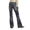 Rock & Roll Denim Ladies Mid Rise Dark Vintage Trouser Jeans W8M9516