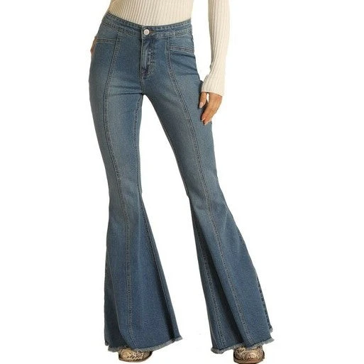 Rock & Roll Denim Ladies Medium Wash Bargain Bell Bottoms WPB1658 1 Rock & Roll Denim Ladies Medium Wash Bargain Bell Bottoms WPB1658